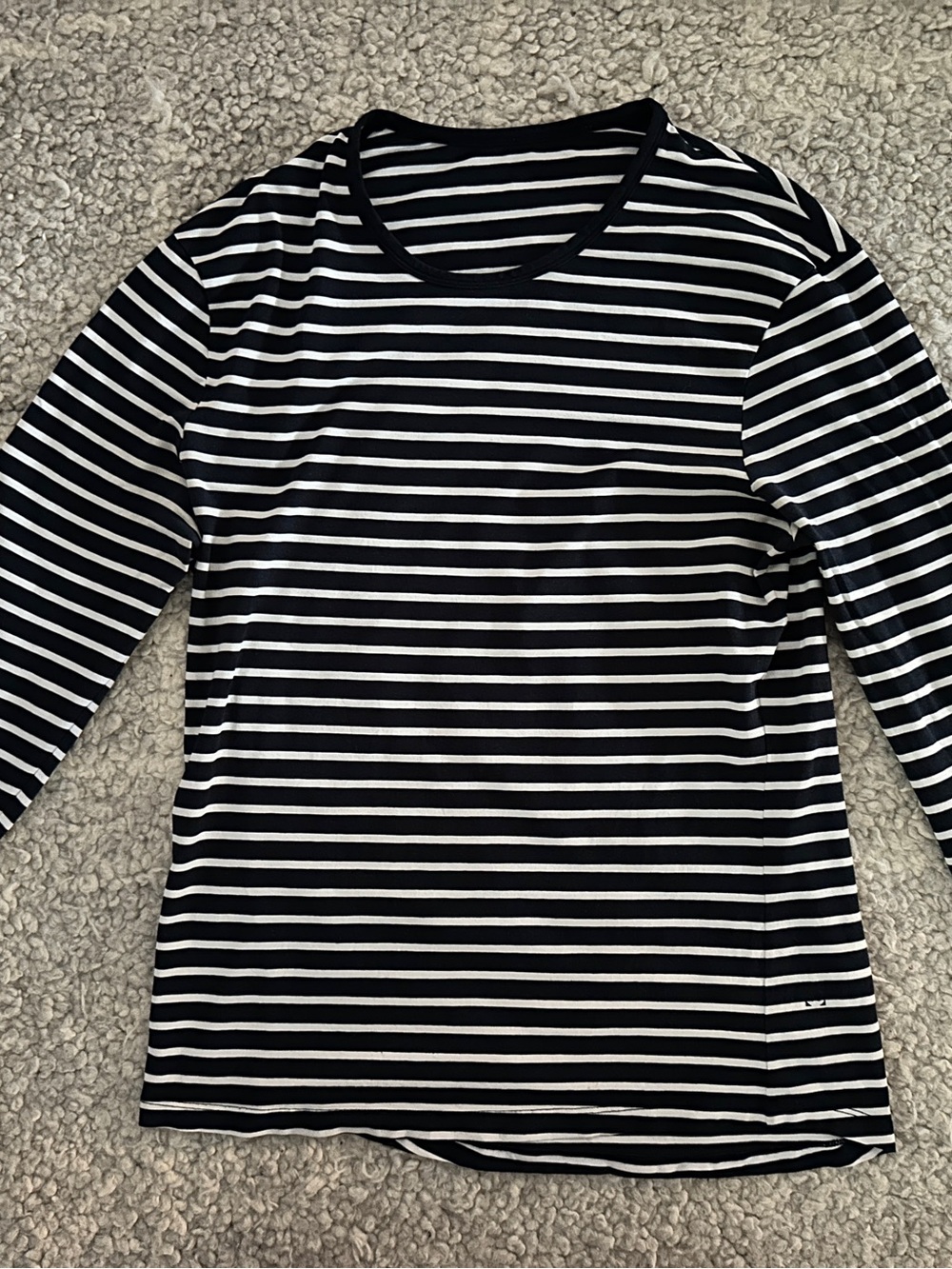 Lululemon Black & White Striped Long-Sleeve Top